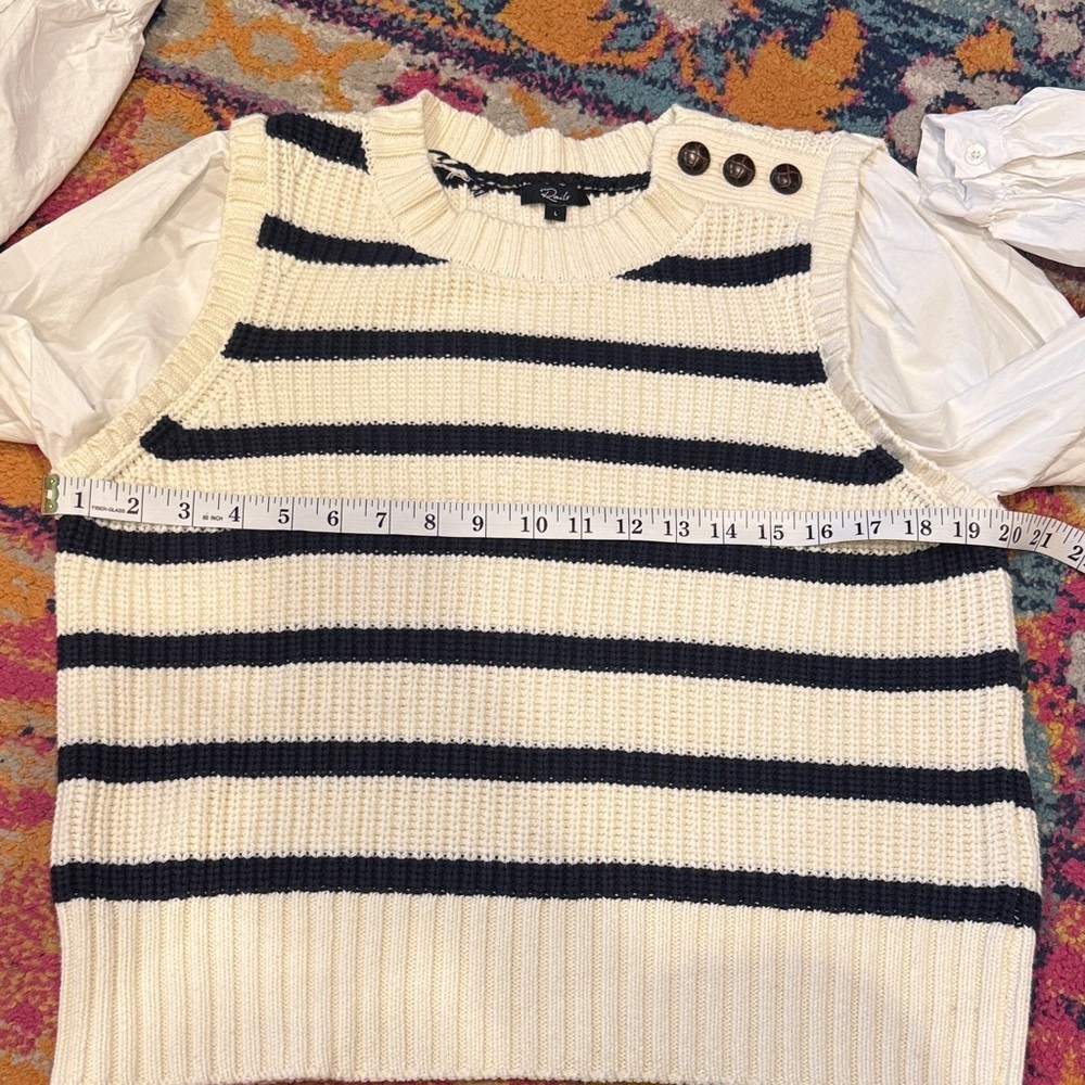 Rails Navy and Cream Striped Sweater Vest - Picture 7 of 9